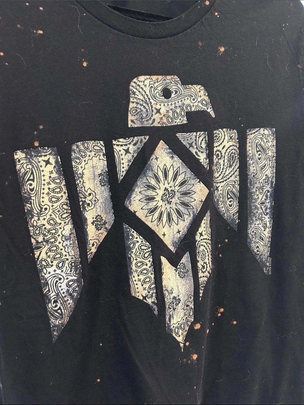 Bella Canvas Black and Brown Bleach-Effect Men’s Graphic Tee